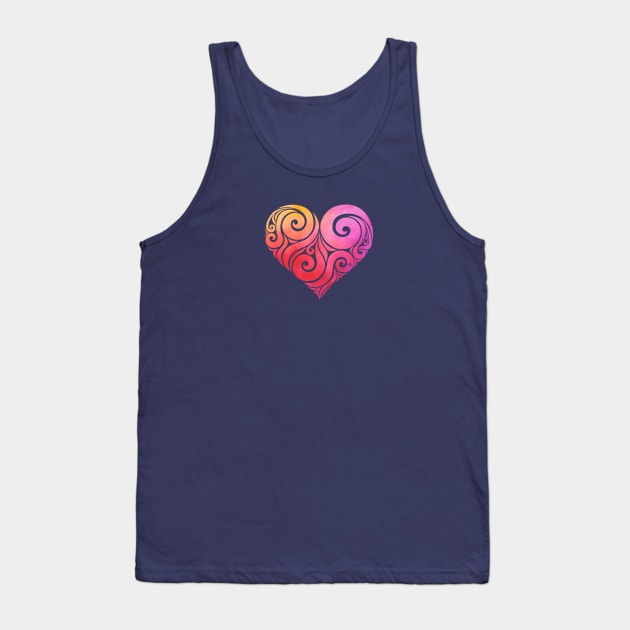 Swirly Heart Tank Top by CarolinaMatthes